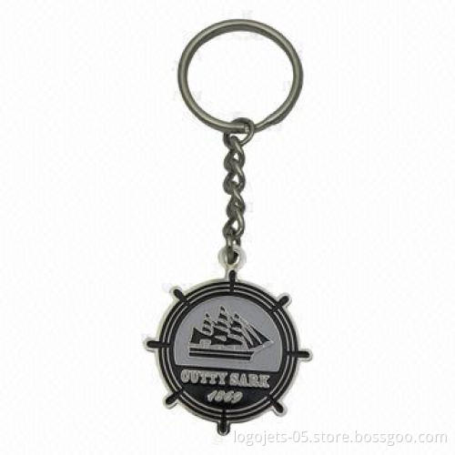Keychain, Made of Brass or Iron, with Soft Enamel Filled, Various Designs are Available